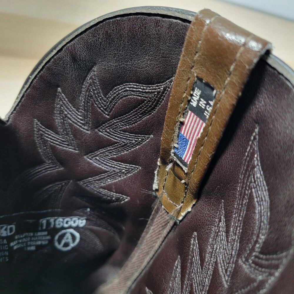 Abilene Mens Snake Skin Boots Size 9.5 D Leather Cowboy Western 6122 USA Vtg - Picture 9 of 10